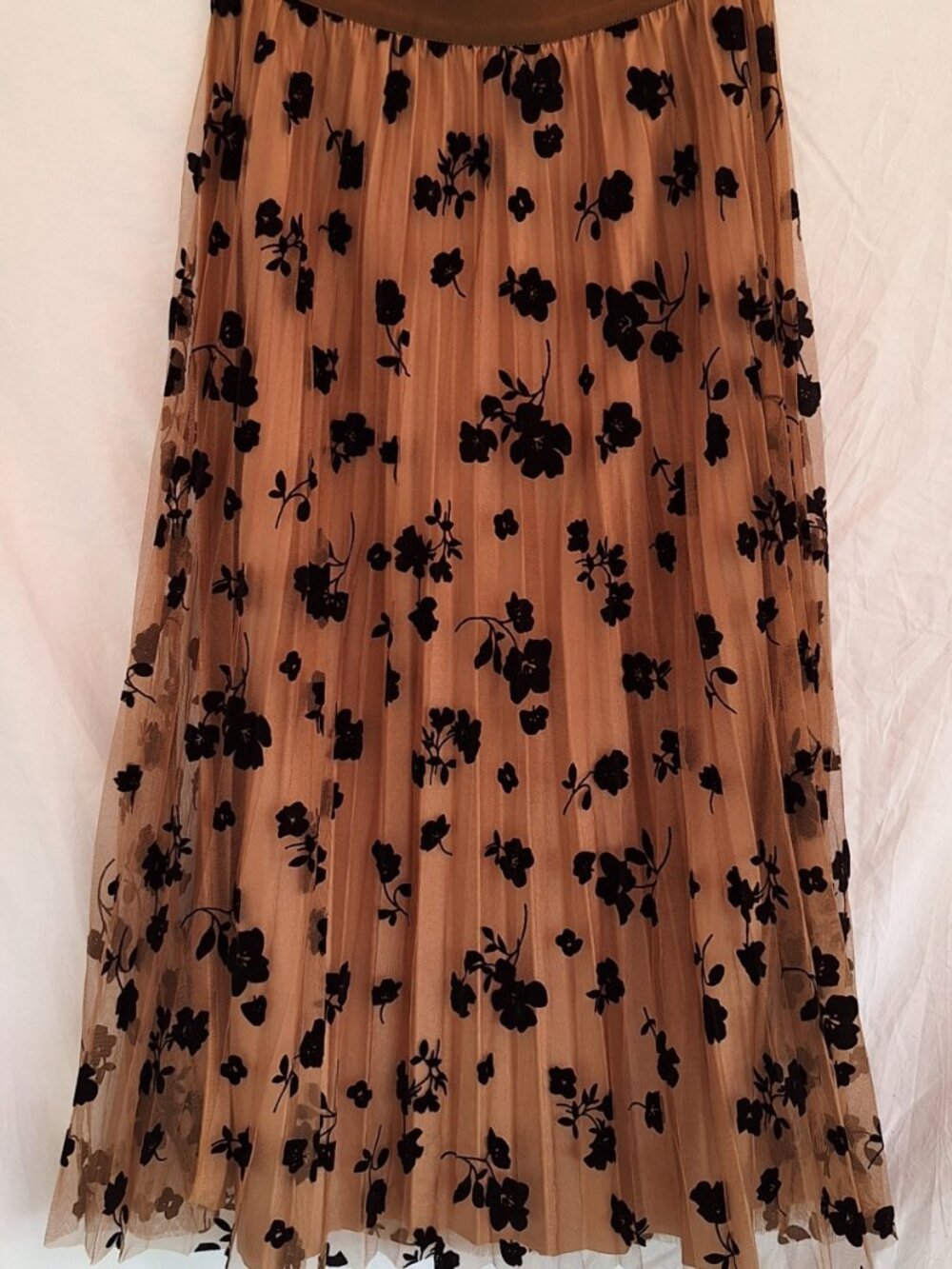 New Mix Floral Flocked Tulle Skirt XL Romantic Coquette Maxi
